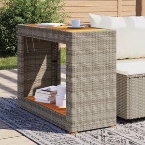 39.4 grigio "x 15.7" x 29.5 "tavolino da giardino in Poly Rattan con piano in legno 39.4" x 15.7 "x 29.5" tavolino - Product Image 3