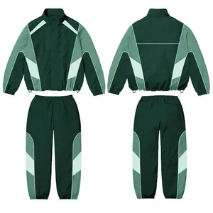 Ensemble de survêtement coupe-vent unisexe en nylon avec fermeture éclair, design personnalisé, dernière collection 2025, 2 pièces, style vintage pour camping en extérieur, nouvelle arrivée - Product Image 1