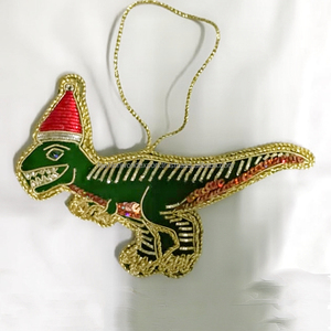Adventouras Dinosaur Christmas Hanging Ornament with <b>Winter</b> Scarf Handcrafted Embroidery Xmas Tree <b>Decoration</b> Gift - Product Image 3
