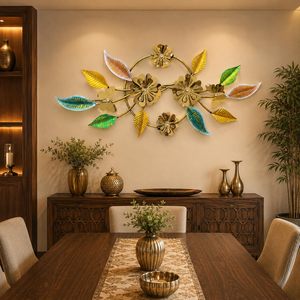 Décoration murale en métal floral, panneau mural décoratif avec fleurs et feuilles pour salon, chambre à coucher, entrée - Product Image 4