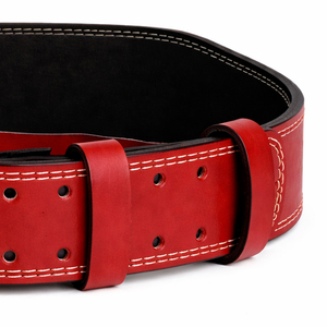Cinturón de Fitness de Cuero Vacuno Genuino SAAR INDUSTRIES para Sentadillas y Peso Muerto, Cinturón de Powerlifting Rojo Personalizado, Profesional y Resistente - Product Image 5