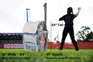 Bolsa de Béisbol de Gran Capacidad con Ruedas, Resistente a Desgarros, Mochila con Ruedas para Bate de Softbol con Almacenamiento Multicompartimento - Product Image 4