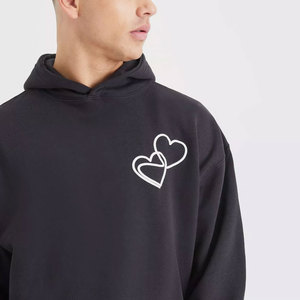 Vêtements de mode, sweats à capuche imprimés en relief, sweats à capuche 3D surdimensionnés en coton épais et polyester, sweats à capuche imprimés en relief pour hommes - Product Image 3
