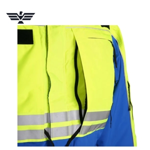Veste de travail haute visibilité en polyester pour homme, bleu lime, réfléchissante, imperméable, coupe-vent, impression sérigraphique, uniforme ANSI - Product Image 3