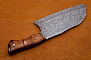 Couteau de Chef Hachoir en Acier Damas Forgé à la Main de 12 Pouces avec Manche en Bois Traditionnel et Étui en Cuir – Vente en Gros - Product Image 3