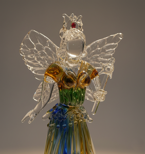 Statuette de fée en verre borosilicate bohème faite à la main, forme irrégulière, couleurs personnalisées, vase de table de Noël, décoration de la maison - Product Image 5