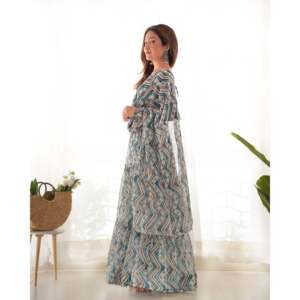 Hermoso vestido Anarkali tamaño XS con Pent y Dupatta para fiestas - Product Image 3