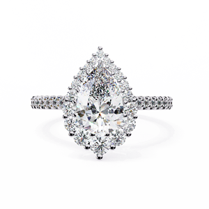 Custom Pear Cut Lab Grown Diamond Solitaire <b>Ring</b> 0.35 Carat 18k Gold Plated Wedding Engagement <b>Ring</b> by Loista Jewels - Product Image 1