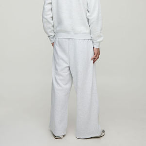 High Quality <b>Men's</b> <b>White</b> Wide Leg Sweatpants Elastic Waist Casual Cotton <b>Trousers</b> With Flame Logo Print Autumn Wear - Product Image 3