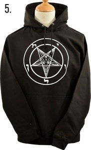 Sweat à capuche unisexe Baphomet avec fermeture éclair, 100% coton molletonné, hiver, pentagramme, satanique, occulte, église du Satan, chèvre, gothique - Product Image 6