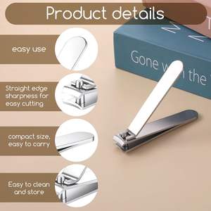 Coupe-ongles robuste en acier au carbone, nouveau design, à mâchoires larges, pour ongles épais des doigts, hommes et femmes, logo personnalisé, OEM - Product Image 3