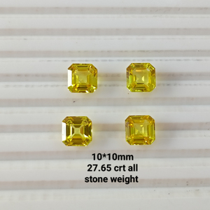 พลอยแซฟไฟร์สีเหลืองคุณภาพสูงที่เพาะเลี้ยงในห้องปฏิบัติการ รูปทรงหลากหลาย ตัดตามสั่ง ความใสสูง สำหรับทำเครื่องประดับ งานฝีมือ - Product Image 1