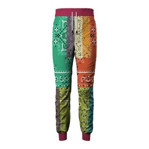 Men's Color Blocked Sublimation Sweatpants Elastic Waist Drawstring Casual <b>Joggers</b> Breathable <b>Polyester</b> Fleece Pants Autumn - Product Image 3