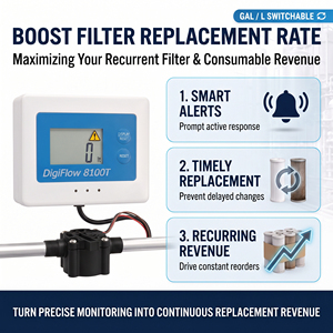 Medidor de Flujo de Agua Digital SAVANT DigiFlow 8100T OEM, Sensor Operado por Batería, Rango de 0.6-8L/min, Material ABS, Conectividad de Rosca - Product Image 2