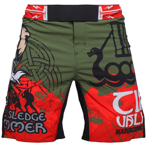 Custom athletic OEM Unisex MMA Shorts Jiu Jitsu Martial Arts Sublimation Four Way Stretch Polyester <b>Knee</b> Length Mid Waist Quick - Product Image 5