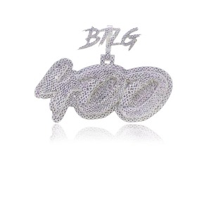 Iced Out Moissanite Letter Bail Custom <b>Pendant</b> 925 <b>Silver</b> Hip Hop Charms <b>Pendant</b> Personalized <b>Initial</b> Letter <b>Pendant</b> For Men's - Product Image 6