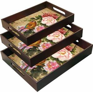 Bandeja de Servicio Impresa de MDF Premium Modelo 26 con Acabado Liso para Desayuno, Café, Té, Pan, Frutas, Aperitivos - Bandeja Decorativa - Product Image 1