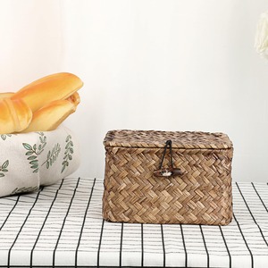 Seagrass <b>Basket</b> with Lid Wicker <b>Storage</b> <b>Basket</b> <b>Square</b> Handmade <b>Storage</b> <b>Basket</b> Wholesale eco-friendly Made in Viet Nam - Product Image 3