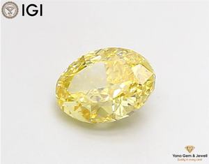 เพชรสีเหลืองสดใส ระดับความสะอาด VS1 พร้อมใบรับรอง IGI น้ำหนัก 1.00 กะรัต รูปทรงวงรี เพชร CVD ที่เพาะเลี้ยงในห้องปฏิบัติการ สำหรับจี้ชิ้นงานชิ้นเอก - Product Image 4