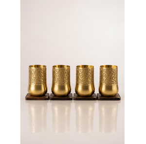 Ensemble de 2 pièces en laiton et verre, design artisanal, élégant et luxueux, pour l'organisation de dîners et de fêtes royales, à prix de gros - Product Image 3