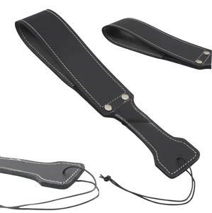 Pagaie de fustigation en cuir de vachette véritable avec surface plate et large pour jeux d'impact BDSM - Product Image 1