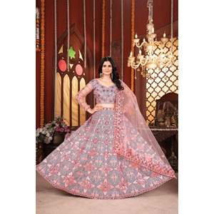 Most Beautiful and Trending Wedding Apparel Lehenga Choli with Thread Embroidery - Product Image 4
