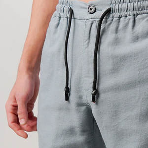 Pantalones Cortos Deportivos Personalizables para Hombre, de Algodón Orgánico, con Estampado de Bambú, hasta la Rodilla, con Cordón Ajustable, Diseño Sólido, Tipo Jersey - Product Image 6