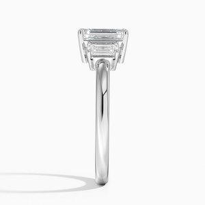 BOJ <b>Ring</b> 067 <b>Emerald</b> Cut 925 <b>Silver</b> Three Stone Halo Solitaire Diamond <b>Ring</b> 2ct D Color VVS1 Moissanite GRA Certified Low Price - Product Image 3