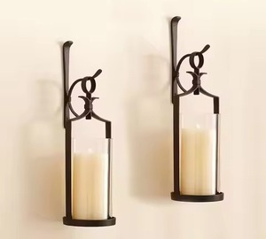 Portavelas de Pared de Hierro con Acabado Negro, Soporte Decorativo para Velas Montado en la Pared, Decoración Moderna para el Hogar - Product Image 5