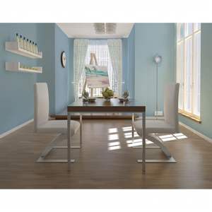 Ensemble de 2 chaises de salle à manger en similicuir blanc, design standard et durable - Product Image 1