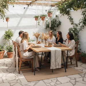 Custom Luxury White Macrame Cotton Table <b>Runner</b> Boho Style Woven Knotted Design Home Décor 14 X 78 Inches Handmade <b>Washable</b> - Product Image 6