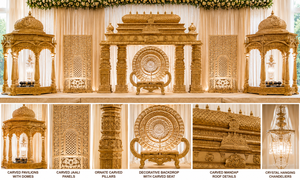 Mandap et scène de mariage sud-indiens au design Manavarai, Mandapam Manavarai pour cérémonie de mariage hindou, Mandap Manavarai pour cérémonie de mariage Telugu - Product Image 5