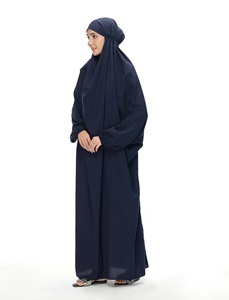 Royal Nida Women's Modest Navy Blue Abaya Long Sleeve High Neck Floor Length Solid Soft Polyester Daily Wear Prayer Middle East - Product Image 4