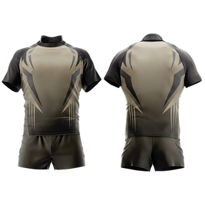 Ensembles d'uniformes de rugby en polyester imprimés par transfert thermique, personnalisés, confortables et respirants, grandes tailles, collection 2026, vente en gros, Front League - Product Image 1
