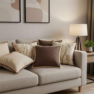 SOGA Juego de 6 fundas de almohada Victorian Rose Vintage Off-White con diseño de ramas botánicas, fundas decorativas para cojines, tamaño 45 cm - Product Image 5