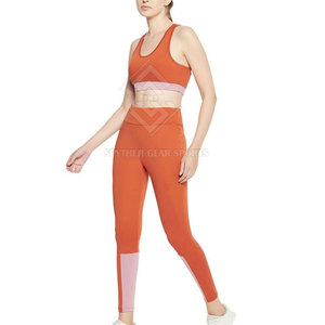Ensemble de yoga respirant uni avec taille haute, 2 pièces, tenue de sport extensible et confortable, tissu écologique, faible MOQ - Product Image 3
