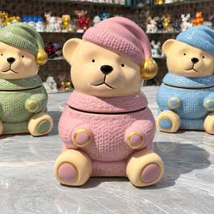 Decorative Gift <b>Box</b> Storage Jar Cute Bear Unicorn Elephant Animal Shaped Ceramic Canister Candy Container Trinket Organizer <b>Kids</b> - Product Image 1