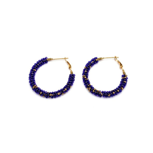 Boucles d'oreilles créoles multicolores en perles de rocaille, best-seller pour filles et femmes, design unique par MD HANDICRAFTS - Product Image 2