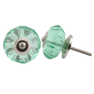 Handmade Glass Cabinet <b>Knobs</b> Melon Drawer <b>Knobs</b> Mint Marigold Flower Glass <b>Dresser</b> <b>Knob</b> Wholesale GFK-86 - Product Image 2