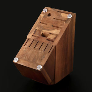 Support de rangement pour couteaux en bois écologique, 7 pièces, porte-couteaux en noyer, organisateur de cuisine, présentoir de comptoir - Product Image 4