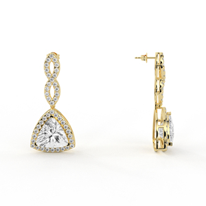 14K/18K Gold Lab Grown <b>Diamond</b> Tarilliant Cut Drop <b>Earrings</b> IGI Certified Luxury Unisex Wedding Jewelry - Product Image 5