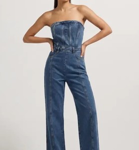 Ladies Cotton Denim Jumpsuit Comfortable Jean One Piece Everyday Casual Outfit Wholesale Supplier Jumpsuit <b>Playsuit</b> Overalls - Product Image 1