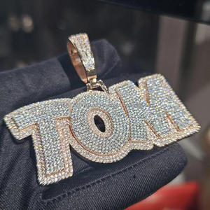 Collar con Colgante TOM de Lujo, con Diamantes Moissanite, Estilo Cubano, Joyería Hip Hop de Moda - Product Image 1