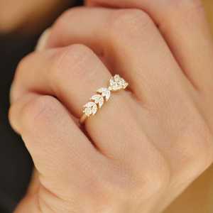 Anillo de media eternidad Hiphop personalizado con diamante marquesa cultivado en laboratorio, color D, oro macizo de 10K/14K/18K, corte mixto, 0.51ct VS+ - Product Image 4
