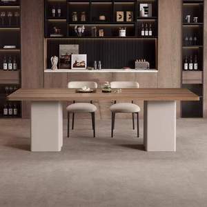 Daystar Trade Eco-Friendly <b>Mid</b>-<b>Century</b> Inspired Solid Wood Rectangle Dining <b>Table</b> with Walnut Finish and Sturdy Legs - Product Image 3