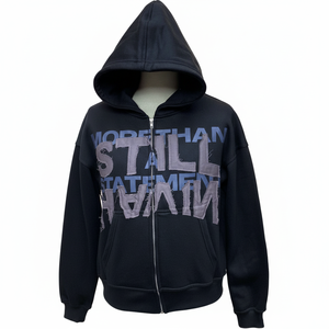 ออกแบบสไตล์ของคุณเอง เสื้อฮู้ดซิปผู้ชาย พิมพ์ลายและปักโลโก้ตามสั่ง ผ้าฝ้าย 100% สำหรับฤดูหนาว ใส่ได้ทั้งชายและหญิง เป็นมิตรกับสิ่งแวดล้อม แห้งเร็ว - Product Image 1