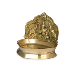 โคมไฟ gajalakshmi ขนาดเล็ก3นิ้วทำด้วยมือทำจากทองเหลืองสำหรับตกแต่งบ้านผลิตในอินเดียสำหรับให้เป็นของขวัญ - Product Image 3