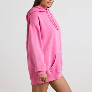 Hoodie oversize en molleton écologique personnalisé, tendance et de qualité supérieure, avec logo frontal, pour femmes, idéal pour l'hiver - Product Image 4