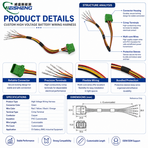Harnais de connecteurs étanches personnalisés, assemblage de câbles d'alimentation de batterie, OEM ODM - Product Image 3