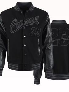 Manufacturer High Quality Embroidery Patch <b>Men</b> College Leather Sleeves Custom Logo Baseball <b>Bomber</b> Letterman Varsity <b>Jacket</b> - Product Image 1